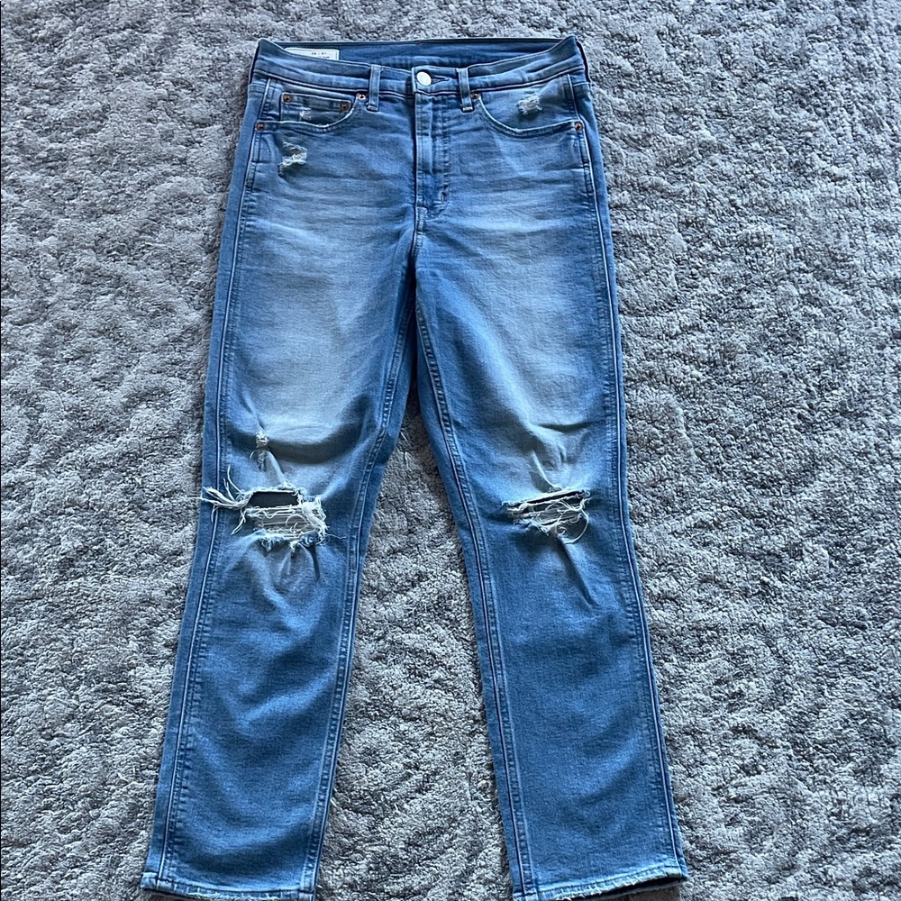 GAP Women's Straight Leg Blue Jeans Slim High rise